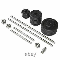 Viavito 50kg Cast Iron Standard Barbell & Dumbbell Weight Set with Collars