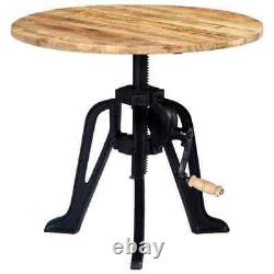 VidaXL Side Table 60x(46-63) cm Mango Wood and Cast Iron