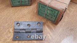 Vintage Antique Baldwin Hinges 3 cast iron. Boxed