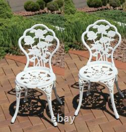 Vintage Garden Chairs French Style Furniture Metal Bistro Patio Cast Iron Set 2