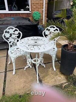 Vintage Garden Chairs French Style Furniture Metal Bistro Patio Cast Iron Set 3