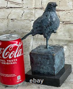 Vintage Pigeon or Dove Cast Iron Metal Bronze Gold Painted Figurines Hot Cast