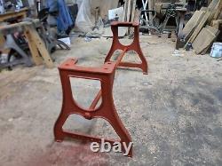 Vintage industrial cast iron Table legs machinist base stand. Dining table