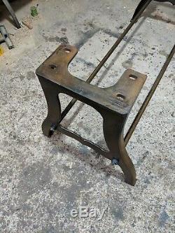 Vintage industrial cast iron Table legs machinist base stand. Dining table