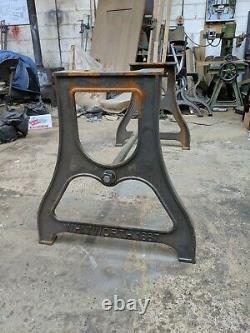 Vintage industrial cast iron Table legs machinist base stand for Dining table