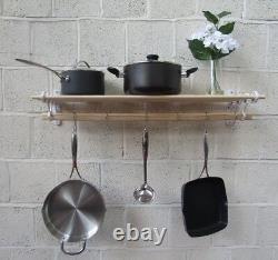 Vintage old country style Kitchen Shelf Rack Pot Pan Rack holder rail