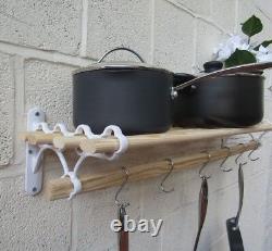 Vintage old country style Kitchen Shelf Rack Pot Pan Rack holder rail