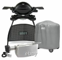 WEBER Q1200 Gas Portable BBQ Bundle with Stand, Weber Rotisserie and Cover £550