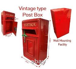 Wall Mounting Cast Iron Post Box Postal Box Red British Mailbox