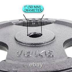 Weight Plates Set Pair Cast Iron 1 Hole Disc Dumbbell Standard Barbell Weights
