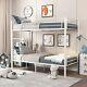 White Bunk Bed Single Metal Bunk Beds Frame2 x 3FT Convertible Into 2 Individual