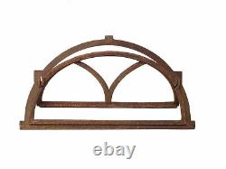 Window frame in an antique style arched cast iron with rust semicircle 74x40cm