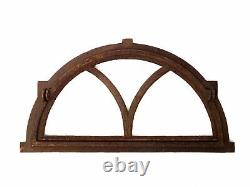 Window frame in an antique style arched cast iron with rust semicircle 74x40cm