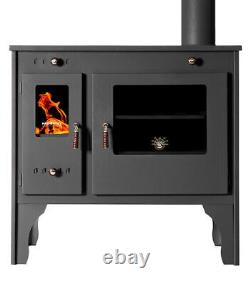 Wood Burning Coocking stove with Cast Iron Top Plate Retro Eco 7 kw EcoDesign