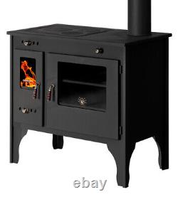 Wood Burning Coocking stove with Cast Iron Top Plate Retro Eco 7 kw EcoDesign