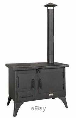 Wood Burning Cooking GARDEN Stove Fireplace Oven Cooker Chimney & Cowl incl 5 kw