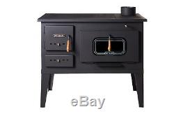 Wood Burning Cooking Stove Cast Iron Top Log Burner Oven 8-12 kw heating Power