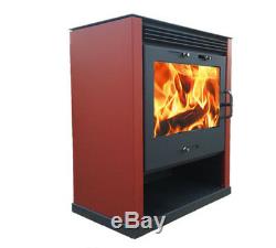 Wood Burning Multi-Fuel Ruben Red 16kw Burner Contemporary Modern Stove