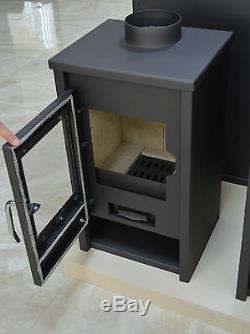 Wood Burning Stove 5 kW Solid Fuel Fireplace Log Burner Small Size BImSchV2