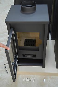 Wood Burning Stove 5 kW Solid Fuel Fireplace Log Burner Small Size BImSchV2