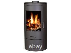 Wood Burning Stove 7/10 kW Fireplace Log Burner Orion Round Shape Modern Design