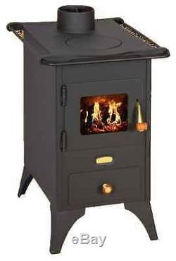 Wood Burning Stove Fireplace Cast Iron Top Multi Fuel Retro Prity Mini 5 kw