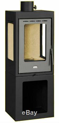 Wood Burning Stove Fireplace Panorama Front and Side Glass Prity PMV3 11kw
