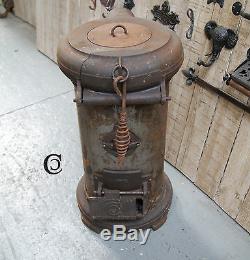 Woodburning Stove Cylindrical Cast Iron for Workshop Man Hut Boat Yurt Cooking