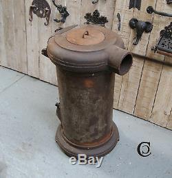 Woodburning Stove Cylindrical Cast Iron for Workshop Man Hut Boat Yurt Cooking