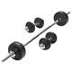 York 50kg Cast Iron Barbell & Dumbbell Weight Set Home Lifting Gym Bar Training